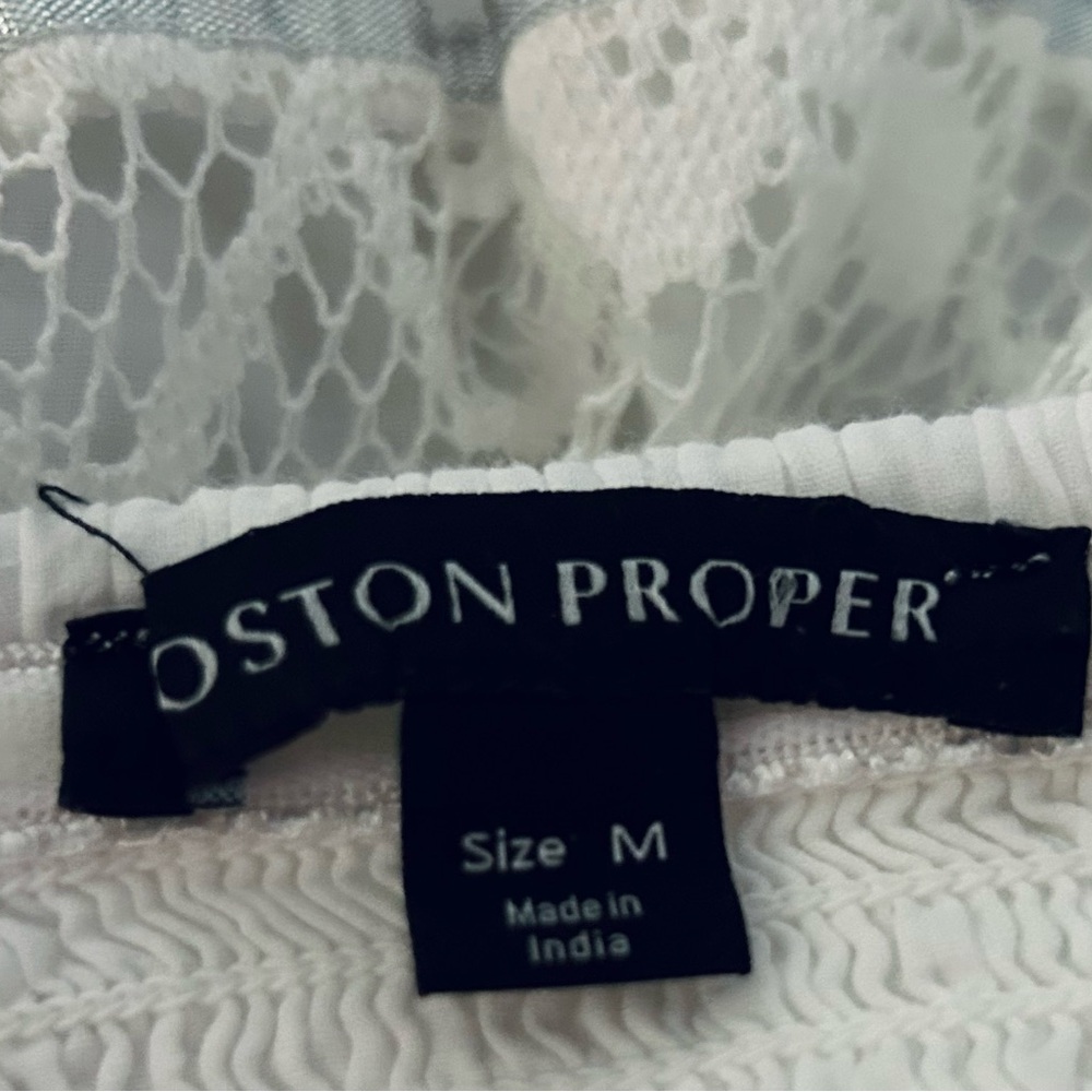 Embroidered 100% Cotton Floral Maxi Dress Medium Boston Proper Lace Boho Cottage - Picture 15 of 16